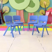 4 Pack Blue Plastic Stackable School Chair with 15.5'' Seat Height, 4-YU-YCX4-005-BLUE-GG