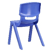 4 Pack Blue Plastic Stackable School Chair with 15.5'' Seat Height, 4-YU-YCX4-005-BLUE-GG