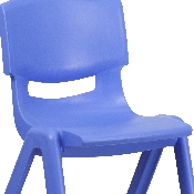 4 Pack Blue Plastic Stackable School Chair with 15.5'' Seat Height, 4-YU-YCX4-005-BLUE-GG