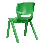 4 Pack Green Plastic Stackable School Chair with 15.5'' Seat Height, 4-YU-YCX4-005-GREEN-GG
