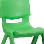 4 Pack Green Plastic Stackable School Chair with 15.5'' Seat Height, 4-YU-YCX4-005-GREEN-GG