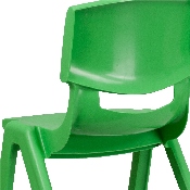 4 Pack Green Plastic Stackable School Chair with 15.5'' Seat Height, 4-YU-YCX4-005-GREEN-GG