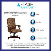 Bomber Brown Classic Executive Swivel Office Chair with Arms, 802-BRN-GG