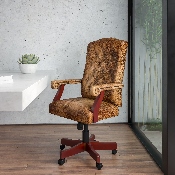 Bomber Brown Classic Executive Swivel Office Chair with Arms, 802-BRN-GG
