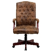 Bomber Brown Classic Executive Swivel Office Chair with Arms, 802-BRN-GG