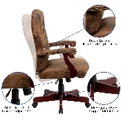 Bomber Brown Classic Executive Swivel Office Chair with Arms, 802-BRN-GG