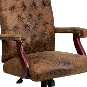 Bomber Brown Classic Executive Swivel Office Chair with Arms, 802-BRN-GG