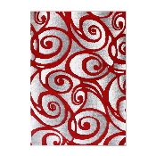 Willow Collection Modern High-Low Pile Swirled 5' x 7' Red Area Rug - Olefin Accent Rug - Entryway, Bedroom, Living Room
