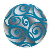 Willow Collection Modern High-Low Pile Swirled 6x6 Round Turquoise Area Rug - Olefin Accent Rug - Entryway, Bedroom, Living Room, ACD-RG241-66-TQ-GG