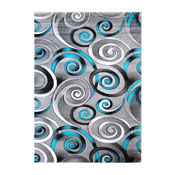 Masie Collection 6' x 9' Turquoise Swirl Olefin Area Rug with Jute Backing - Entryway, Living Room, Bedroom, ACD-RG414-69-TQ-GG