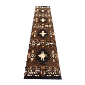 Mohave Collection 2' x 10' Chocolate Traditional Southwestern Style Area Rug - Olefin Fibers with Jute Backing