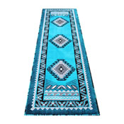 Ventana Collection Southwest 2' x 7' Turquoise Area Rug - Olefin Rug with Jute Backing - Hallway, Entryway, Bedroom, Living Room, ACD-RGD143-27-TQ-GG