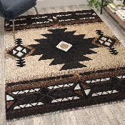 Mohave Collection 5' x 7' Brown Traditional Southwestern Style Area Rug - Olefin Fibers with Jute Backing, ACD-RGELYF-57-BN-GG