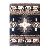 Mohave Collection 5' x 7' Black Traditional Southwestern Style Area Rug - Olefin Fibers with Jute Backing, ACD-RGEMQ9-57-BK-GG