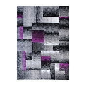 Elio Collection 8' x 10' Purple Color Blocked Area Rug - Olefin Rug with Jute Backing - Entryway, Living Room, or Bedroom