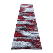 Rylan Collection 2' x 10' Red Abstract Area Rug - Olefin Rug with Jute Backing for Hallway, Entryway, Bedroom, Living Room