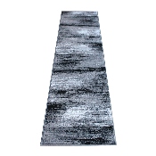 Rylan Collection 2' x 7' Gray Abstract Area Rug - Olefin Rug with Jute Backing for Hallway, Entryway, Bedroom, Living Room