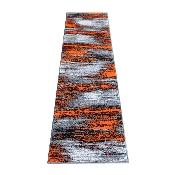 Rylan Collection 2' x 7' Red Abstract Area Rug - Olefin Rug with Jute Backing for Hallway, Entryway, Bedroom, Living Room