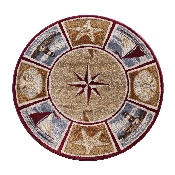 Inis Collection 4' x 4' Round Beige Nautical Area Rug with Jute Backing for Living Room, Bedroom, Entryway