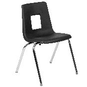 Advantage Black Student Stack School Chair - 18-inch, ADV-SSC-18BLK