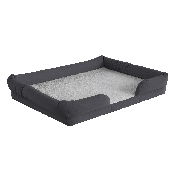 Orthopedic Comfy Memory Foam Joint Relief Bolster Dog Bed for Dogs up to 44 LBS. - Removable & Washable Cover, Non-Slip Bottom, AJ-ORTHO-00190-GY-GG