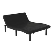 Selene Adjustable Upholstered Bed Base with Wireless Remote, Three Leg Heights, & Independent Head/Foot Incline -Full - Black, AL-DM0201-F-GG