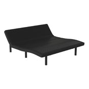 Selene Adjustable Upholstered Bed Base with Wireless Remote, Three Leg Heights, & Independent Head/Foot Incline-King - Black, AL-DM0201-K-GG