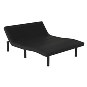 Selene Adjustable Upholstered Bed Base with Wireless Remote, Three Leg Heights, & Independent Head/Foot Incline-Queen - Black, AL-DM0201-Q-GG