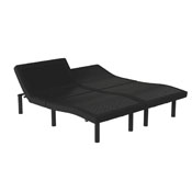 Selene Adjustable Upholstered Bed Base with Wireless Remote, Three Leg Heights, & Independent Head/Foot Incline-Split King - Black, AL-DM0201-SPK-GG