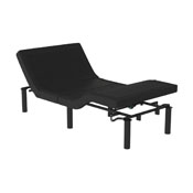 Selene Adjustable Upholstered Bed Base with Wireless Remote, Three Leg Heights, & Independent Head/Foot Incline -Twin XL - Black, AL-DM0201-TXL-GG