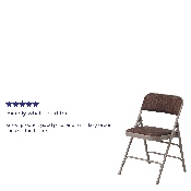 HERCULES Series Curved Triple Braced & Double Hinged Brown Patterned Fabric Metal Folding Chair, AW-MC309AF-BRN-GG