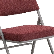 HERCULES Series Premium Curved Triple Braced & Double Hinged Burgundy Fabric Metal Folding Chair, AW-MC320AF-BG-GG, AW-MC320AF-BG-GG