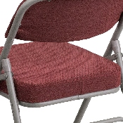 HERCULES Series Premium Curved Triple Braced & Double Hinged Burgundy Fabric Metal Folding Chair, AW-MC320AF-BG-GG, AW-MC320AF-BG-GG