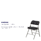 HERCULES Series Premium Curved Triple Braced & Double Hinged Black Pin-Dot Fabric Metal Folding Chair, AW-MC320AF-BK-GG