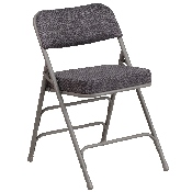 HERCULES Series Premium Curved Triple Braced & Double Hinged Gray Fabric Metal Folding Chair, AW-MC320AF-GRY-GG, AW-MC320AF-GRY-GG