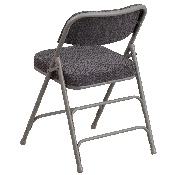 HERCULES Series Premium Curved Triple Braced & Double Hinged Gray Fabric Metal Folding Chair, AW-MC320AF-GRY-GG, AW-MC320AF-GRY-GG