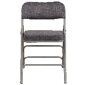 HERCULES Series Premium Curved Triple Braced & Double Hinged Gray Fabric Metal Folding Chair, AW-MC320AF-GRY-GG, AW-MC320AF-GRY-GG