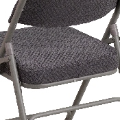 HERCULES Series Premium Curved Triple Braced & Double Hinged Gray Fabric Metal Folding Chair, AW-MC320AF-GRY-GG, AW-MC320AF-GRY-GG