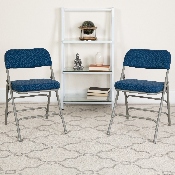 HERCULES Series Premium Curved Triple Braced & Double Hinged Navy Fabric Metal Folding Chair, AW-MC320AF-NVY-GG, AW-MC320AF-NVY-GG