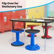Carter Adjustable Height Kids Flexible Active Stool for Classroom and Home with Non-Skid Bottom in Blue, 14" - 18" Seat Height, AY-9001S-BL-GG