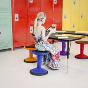 Carter Adjustable Height Kids Flexible Active Stool for Classroom and Home with Non-Skid Bottom in Blue, 14" - 18" Seat Height, AY-9001S-BL-GG