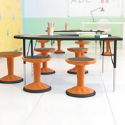 Carter Adjustable Height Kids Flexible Active Stool for Classroom and Home with Non-Skid Bottom in Orange, 14" - 18" Seat Height, AY-9001S-OR-GG