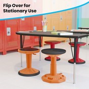 Carter Adjustable Height Kids Flexible Active Stool for Classroom and Home with Non-Skid Bottom in Orange, 14" - 18" Seat Height, AY-9001S-OR-GG
