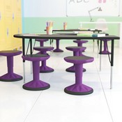 Carter Adjustable Height Kids Flexible Active Stool for Classroom and Home with Non-Skid Bottom in Purple, 14" - 18" Seat Height, AY-9001S-PR-GG