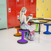Carter Adjustable Height Kids Flexible Active Stool for Classroom and Home with Non-Skid Bottom in Purple, 14" - 18" Seat Height, AY-9001S-PR-GG