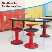 Carter Adjustable Height Kids Flexible Active Stool for Classroom and Home with Non-Skid Bottom in Red, 14" - 18" Seat Height, AY-9001S-RD-GG