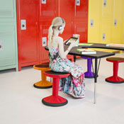 Carter Adjustable Height Kids Flexible Active Stool for Classroom and Home with Non-Skid Bottom in Red, 14" - 18" Seat Height, AY-9001S-RD-GG