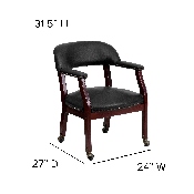 Black Vinyl Luxurious Conference Chair with Accent Nail Trim and Casters, B-Z100-BLACK-GG