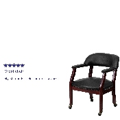 Black Vinyl Luxurious Conference Chair with Accent Nail Trim and Casters, B-Z100-BLACK-GG