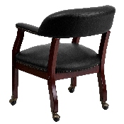 Black Vinyl Luxurious Conference Chair with Accent Nail Trim and Casters, B-Z100-BLACK-GG